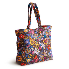 An original tote bag from Vera Bradley designed out of cotton gabardine. Shown in the pattern, Colorful Bouquet.