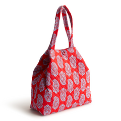 An original tote bag from Vera Bradley designed out of cotton gabardine. Shown in the pattern, Iconic Gogi Berry Red.