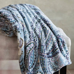 Throw blanket from Vera Bradley in their Soft Sky Paisley pattern - 3
