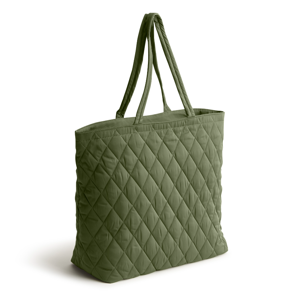 An original tote bag from Vera Bradley, made from polyester twill fabric. Shown in the pattern Bronze Green.