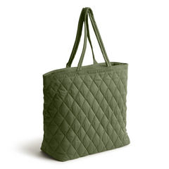 An original tote bag from Vera Bradley, made from polyester twill fabric. Shown in the pattern Bronze Green.