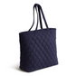 An original tote bag from Vera Bradley, made from polyester twill fabric. Shown in the pattern Peacoat.