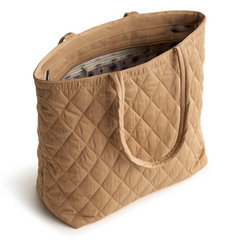 An original tote bag from Vera Bradley, made from polyester twill fabric. Shown in the pattern Tiger's Eye.