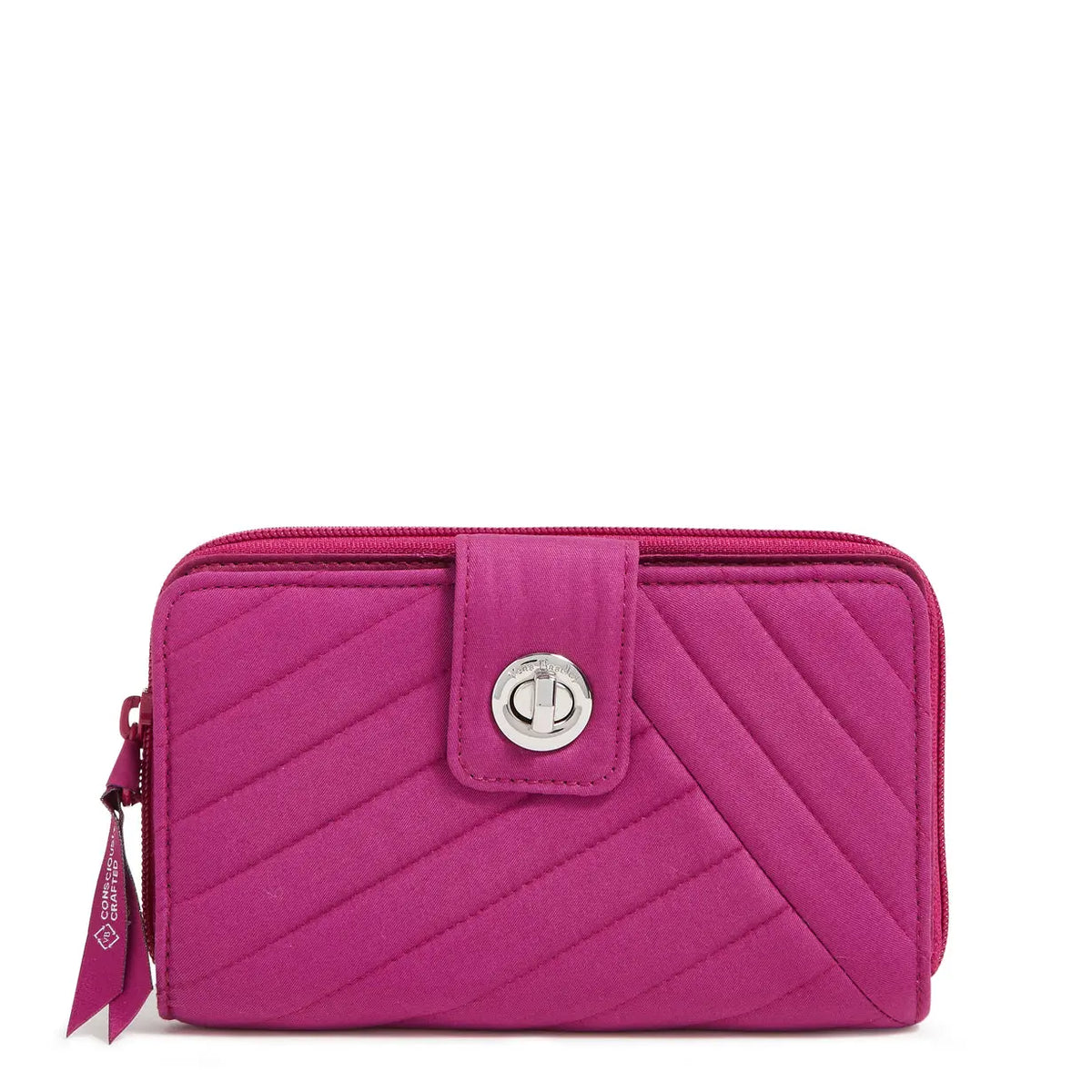 Vera Bradley RFID Turnlock Wallet in Dark Raspberry.