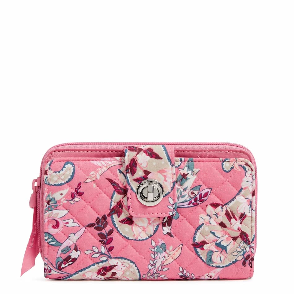 RFID Turnlock Wallet - Botanical Paisley Pink