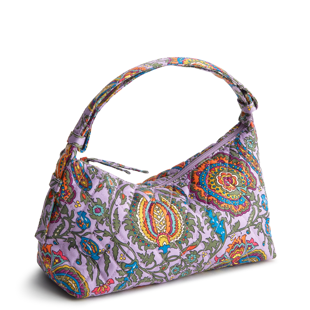 Roxbury Crescent Shoulder Bag - Cotton Gabardine Fabric - Shown in the pattern Colorful Bouquet.
