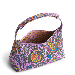 Roxbury Crescent Shoulder Bag - Cotton Gabardine Fabric - Shown in the pattern Colorful Bouquet.