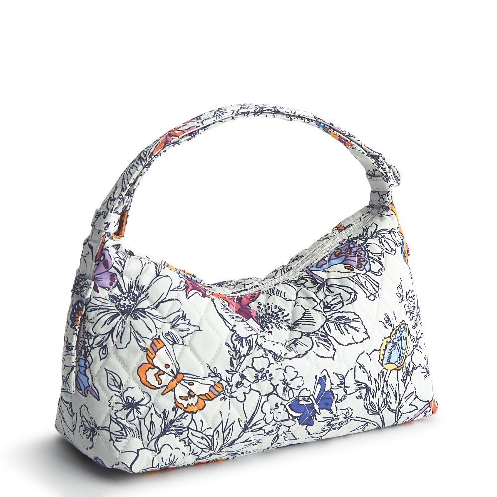 Roxbury Crescent Shoulder Bag - Cotton Gabardine Fabric - Shown in the pattern Wing + Bloom.