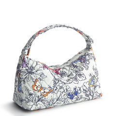 Roxbury Crescent Shoulder Bag - Cotton Gabardine Fabric - Shown in the pattern Wing + Bloom.