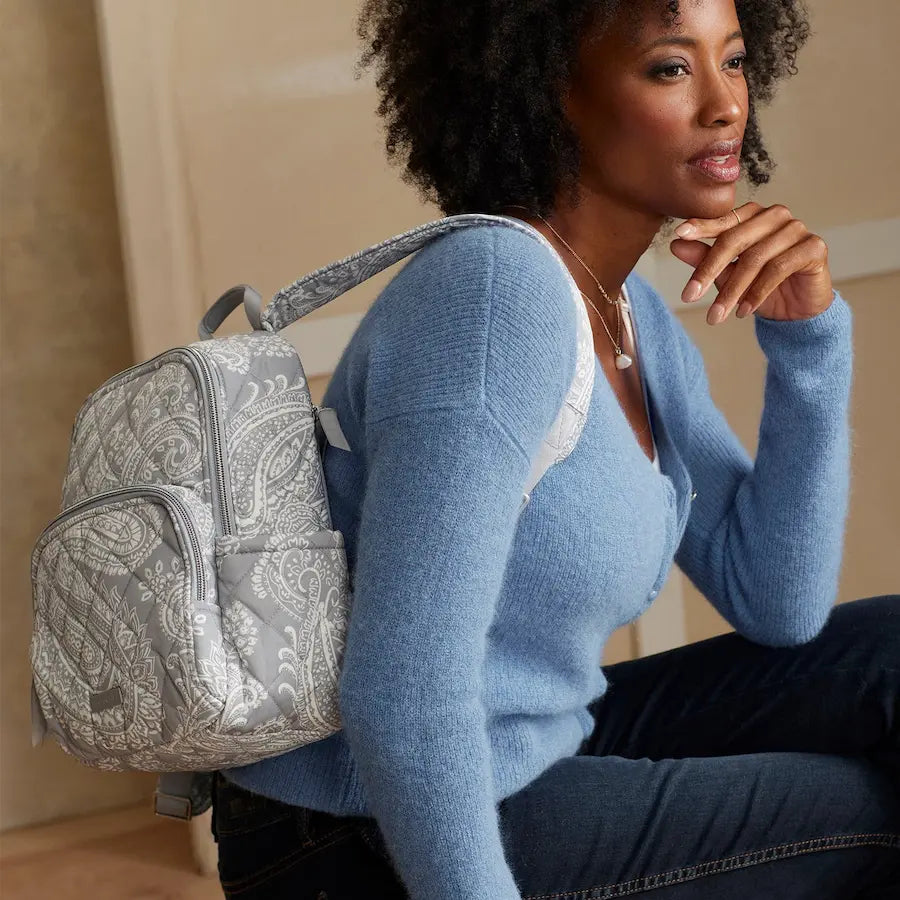 Small Backpack - Cloud Gray Paisley