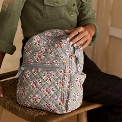 Vera Bradley Small Backpack - Mon Amour Gray Pattern - Image 4