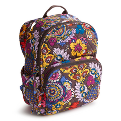 A Vera Bradley small backpack in the pattern Colorful Bouquet.