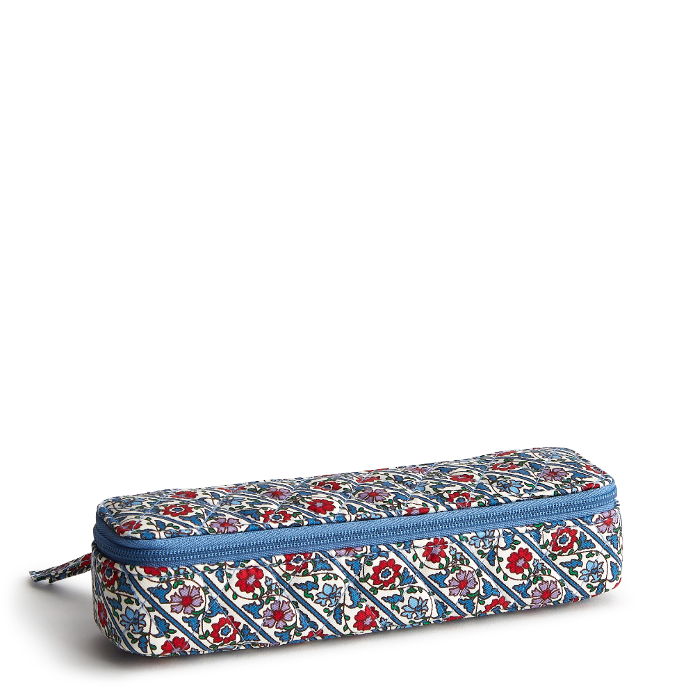 Travel Pill Case in Cotton Gabardine fabric, shown in the Vera Bradley pattern Bias Mini Vines Ribbons.