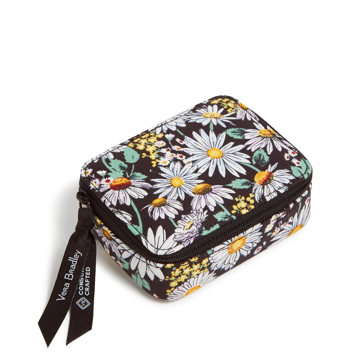 Travel Pill Case - Daisies White