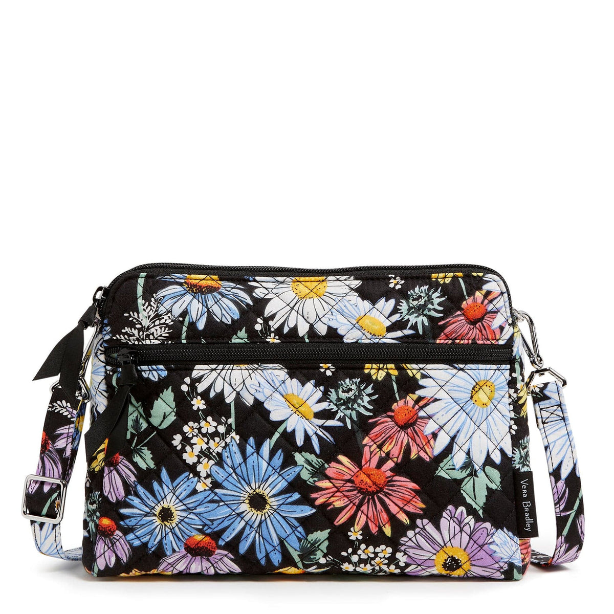 Triple Compartment Crossbody - Daisies