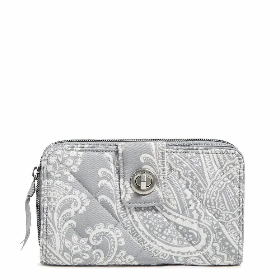 Vera Bradley Turnlock Wallet in Cloud Gray Paisley pattern - 1