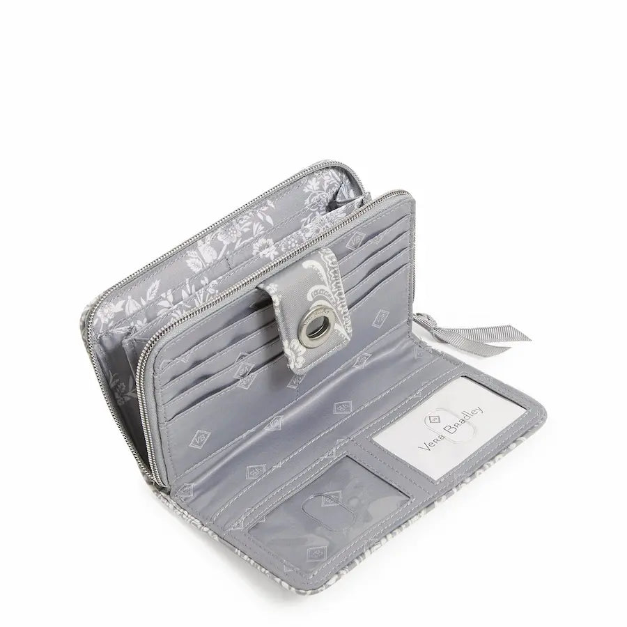 RFID Turnlock Wallet - Cloud Gray Paisley