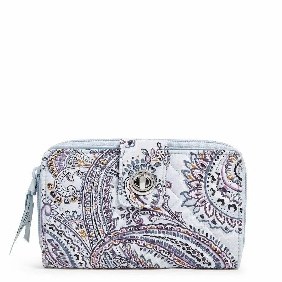 Turnlock Wallet from Vera Bradley in Soft Sky Paisley pattern - 1