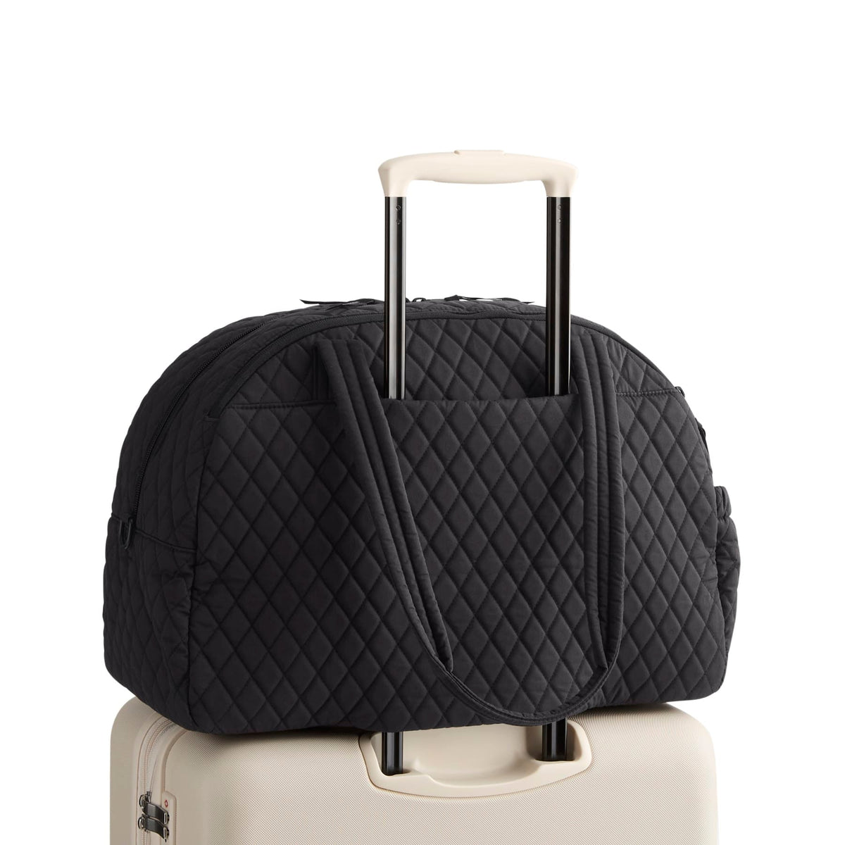 Vera Bradley Weekender Travel Bag in Moonless Night, travel styling view