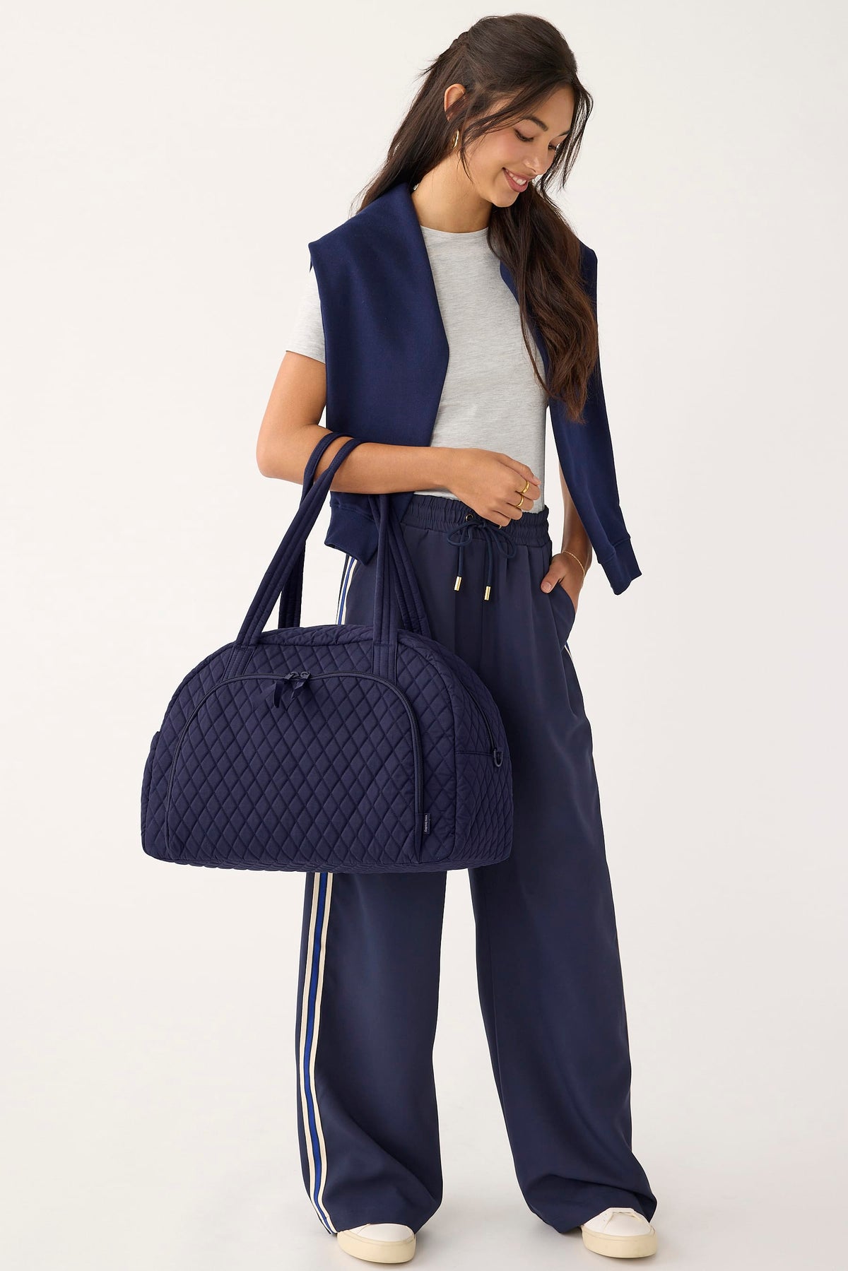 Vera Bradley Weekender Travel Bag in Peacoat, model view