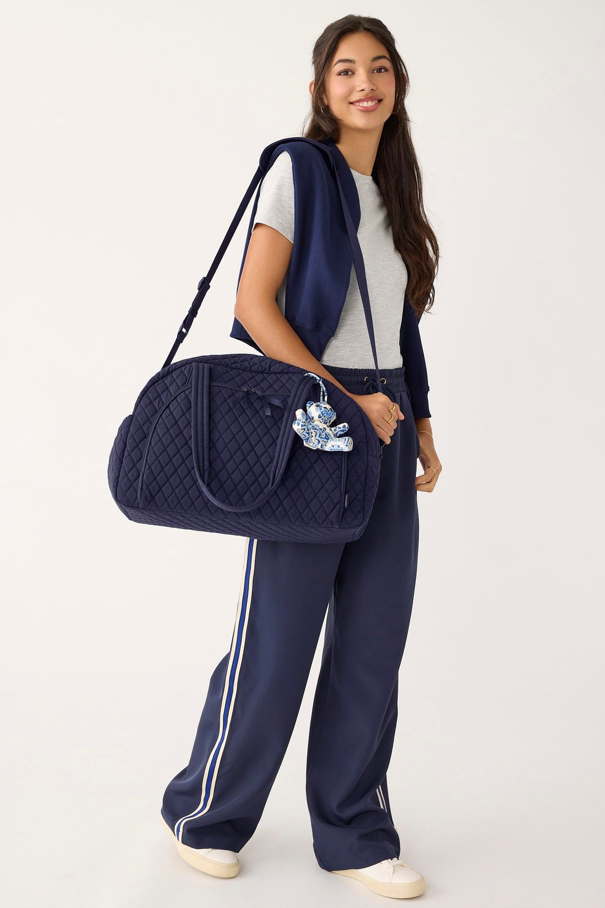 Vera Bradley Weekender Travel Bag in Peacoat, model view