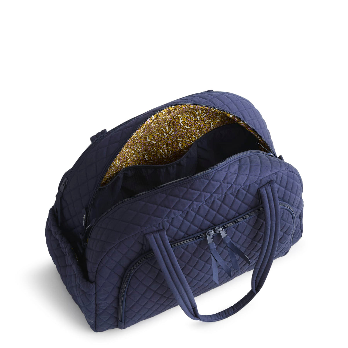 Vera Bradley Weekender Travel Bag in Peacoat, interior view