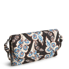 Vera Bradley Wildwood Wallet Crossbody in Polyester Twill fabric. Shown in the pattern Calyx + Quill Black.