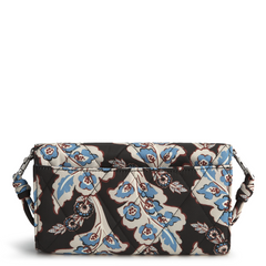 Vera Bradley Wildwood Wallet Crossbody in Polyester Twill fabric. Shown in the pattern Calyx + Quill Black.