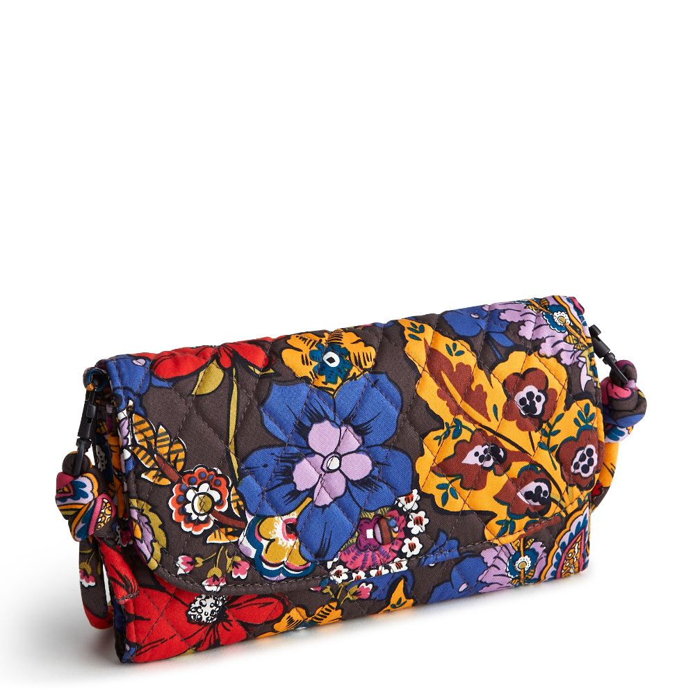Wildwood Wallet Crossbody in Cotton Gabardine fabric from Vera Bradley. Shown in the Colorful Bouquet pattern.