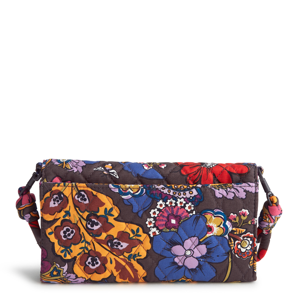 Wildwood Wallet Crossbody in Cotton Gabardine fabric from Vera Bradley. Shown in the Colorful Bouquet pattern.