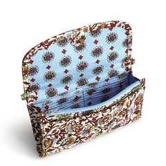 Wildwood Wallet Crossbody in Cotton Gabardine fabric from Vera Bradley. Shown in the Marrakesh Vines Cream pattern.