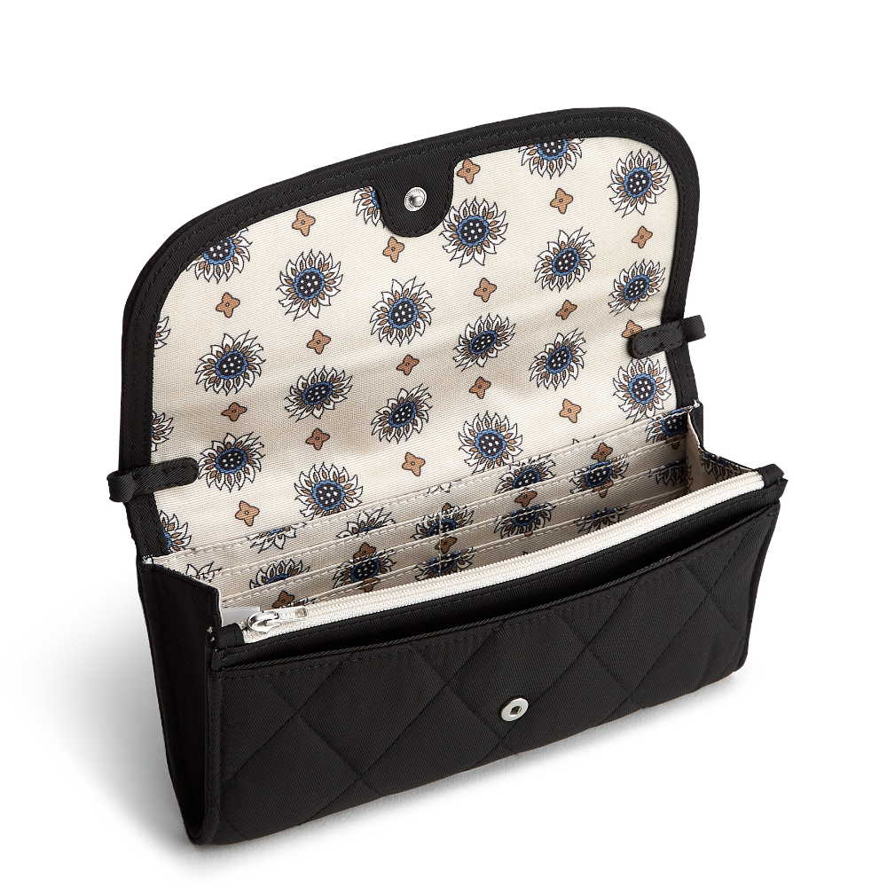 Vera Bradley Wildwood Wallet Crossbody in Polyester Twill fabric. Shown in the pattern Moonless Night.