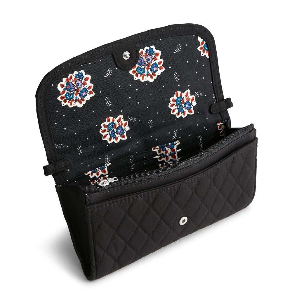 Wildwood Wallet Crossbody in Cotton Gabardine fabric from Vera Bradley. Shown in the Moonless Night pattern.