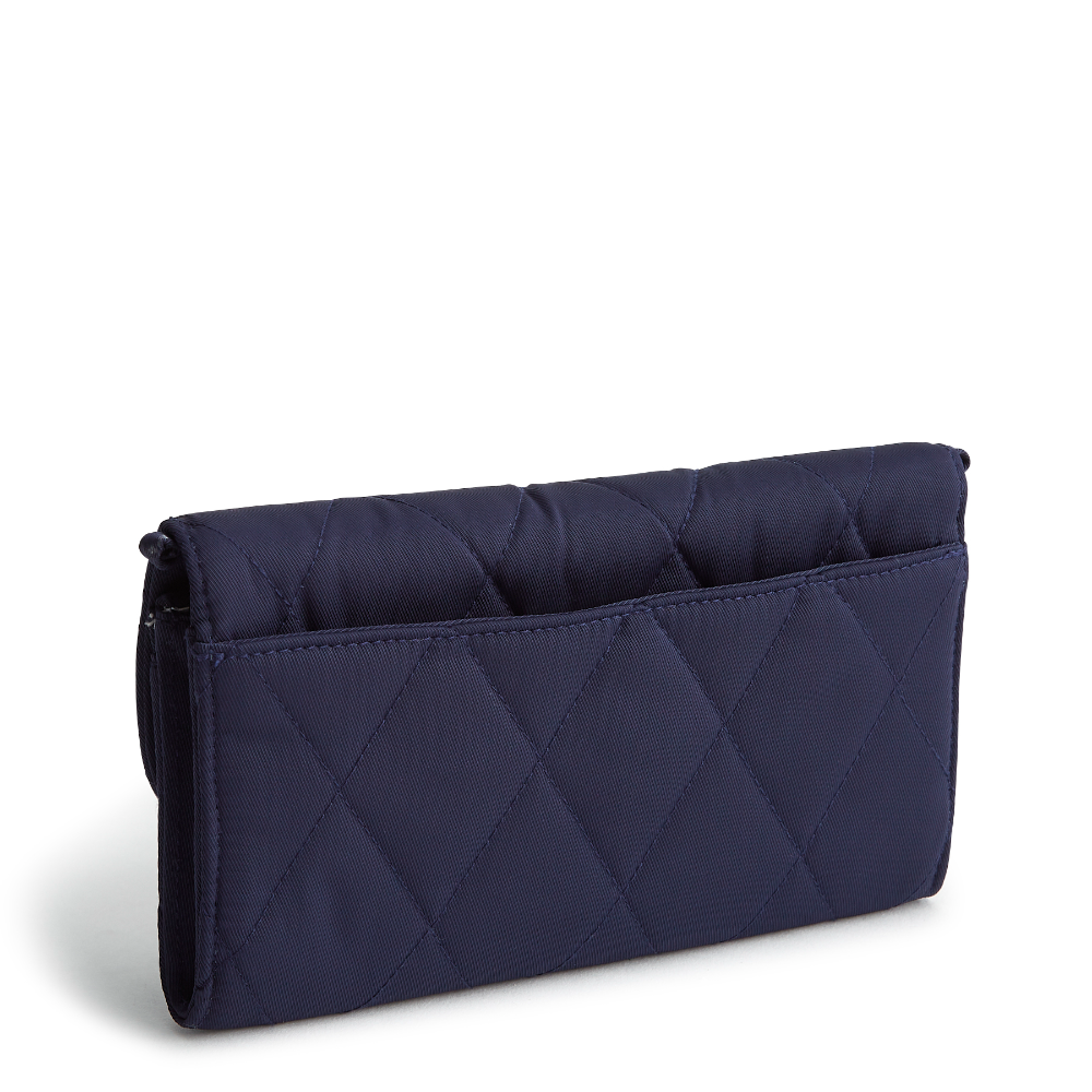 Vera Bradley Wildwood Wallet Crossbody in Polyester Twill fabric. Shown in the pattern Peacoat.