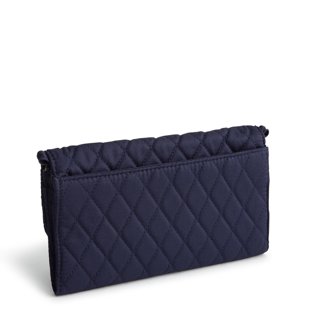 Wildwood Wallet Crossbody in Cotton Gabardine fabric from Vera Bradley. Shown in the Peacoat pattern.