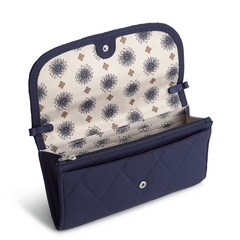 Vera Bradley Wildwood Wallet Crossbody in Polyester Twill fabric. Shown in the pattern Peacoat.