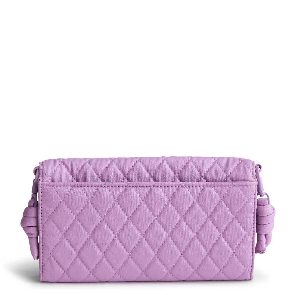Wildwood Wallet Crossbody in Cotton Gabardine fabric from Vera Bradley. Shown in the Purple Rhapsody pattern.