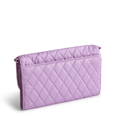 Wildwood Wallet Crossbody in Cotton Gabardine fabric from Vera Bradley. Shown in the Purple Rhapsody pattern.