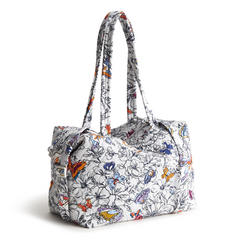 Vera Bradley Woodhill Shoulder Bag in Cotton Gabardine fabric. Shown in the pattern Wing + Bloom.