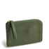 Vera Bradley Zip Card Pouch in Leather fabric, in the color green.