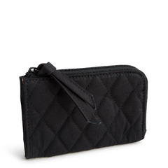 Vera Bradley Zip Card Pouch Cotton Gabardine fabric, shown in the color black.