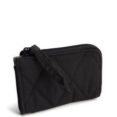 A Vera Bradley Zip Id Case Wallet in Zip Card Pouch in Polyester Twill fabric. Shown in the color black.