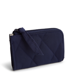 A Vera Bradley Zip Id Case Wallet in Zip Card Pouch in Polyester Twill fabric. Shown in the color blue.