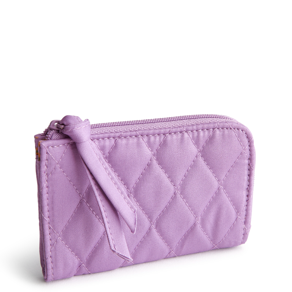 Vera Bradley Zip Card Pouch Cotton Gabardine fabric, shown in the color pink.