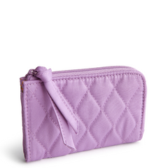 Vera Bradley Zip Card Pouch Cotton Gabardine fabric, shown in the color pink.