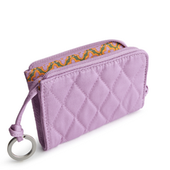 Vera Bradley Zip Card Pouch Cotton Gabardine fabric, shown in the color pink.