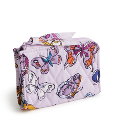 Vera Bradley Zip Card Pouch Cotton Gabardine fabric, shown in the color purple.