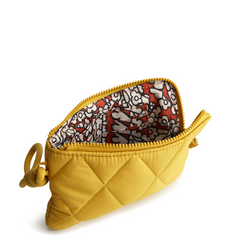 A Vera Bradley Zip Wristlet made from Nylon fabric in the color gold.