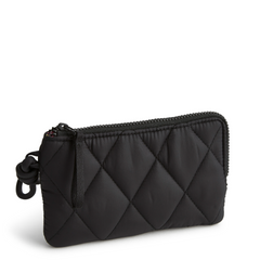 A Vera Bradley Zip Wristlet made from Nylon fabric in the color black.