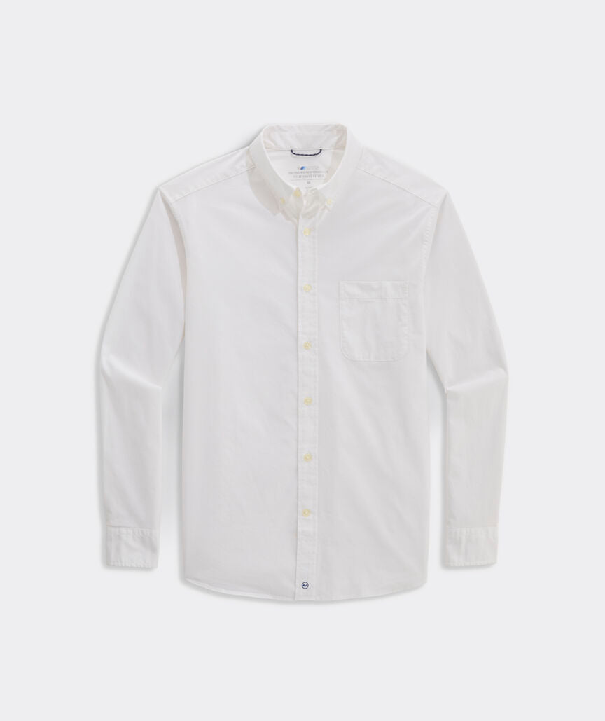 Vineyard Vines Solid On-The-Go Brrr Shirt | Solid White